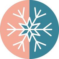 icono de dos colores de glifo de copo de nieve vector