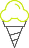 Cone Ice Cream Line Two Color Icon vector