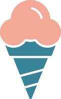 Cone Ice Cream Glyph Two Color Icon vector