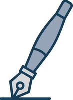 Ink Pen Line Filled Grey Icon vector