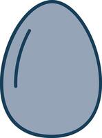 Egg Line Filled Grey Icon vector