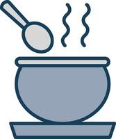 Soup Line Filled Grey Icon vector