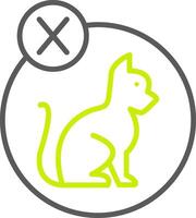 No Pets Allowed Line Two Color Icon vector