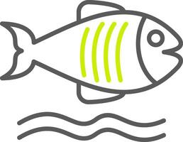 Flounder Line Two Color Icon vector