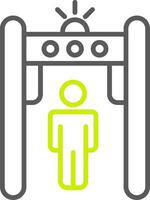 icono de dos colores de la línea del detector de metales vector