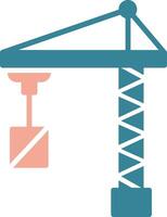 Port Crane Glyph Two Color Icon vector