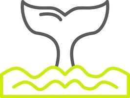 Whale Line Two Color Icon vector