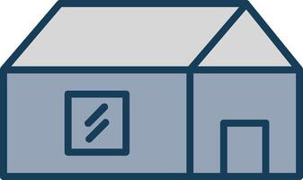 Farm House Line Filled Grey Icon vector