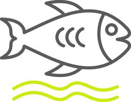 Fish Line Two Color Icon vector