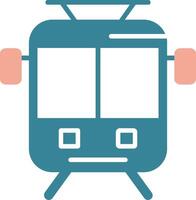 Old Tram Glyph Two Color Icon vector