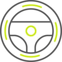Steering Wheel Line Two Color Icon vector