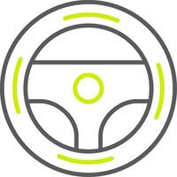 Steering Wheel Line Two Color Icon vector