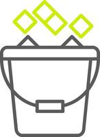 Ice Bucket Line Two Color Icon vector