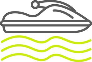 icono de dos colores de la línea de jet ski vector