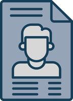 User Profile Line Filled Grey Icon vector