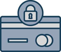 Credit Card Security Line Filled Grey Icon vector