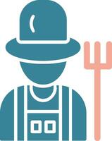 Farmer Male Glyph Two Color Icon vector