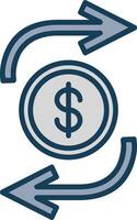 Funds Transfer Line Filled Grey Icon vector