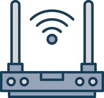 Router Line Filled Grey Icon vector