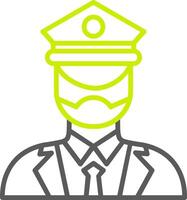 Captain Of Ship Line Two Color Icon vector