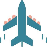 Plane Glyph Two Color Icon vector