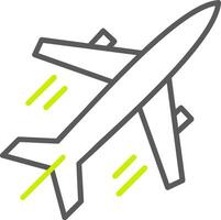 Plane Line Two Color Icon vector