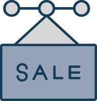 Sale Line Filled Grey Icon vector