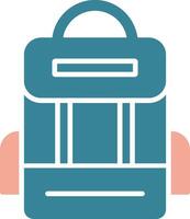 Backpack Glyph Two Color Icon vector