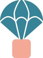 Parachute Glyph Two Color Icon vector