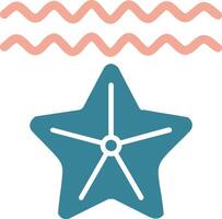 Starfish Glyph Two Color Icon vector