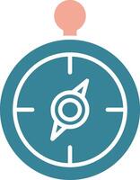 Compass Glyph Two Color Icon vector