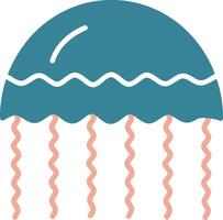 Jellyfish Glyph Two Color Icon vector