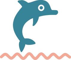 Dolphin Show Glyph Two Color Icon vector