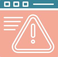 Warning Browser Glyph Two Color Icon vector