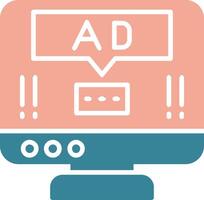 Ad Pop Up Glyph Two Color Icon vector