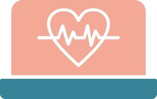 Electrocardiography Glyph Two Color Icon vector