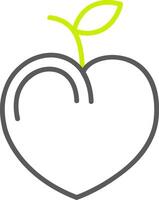 Nectarine Line Two Color Icon vector