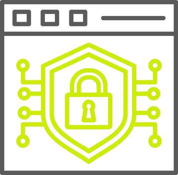 Secure Browser Line Two Color Icon vector