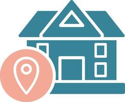 Location Glyph Two Color Icon vector