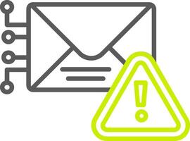 Warning Mail Line Two Color Icon vector