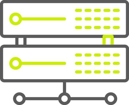 icono de dos colores de la línea del servidor vector