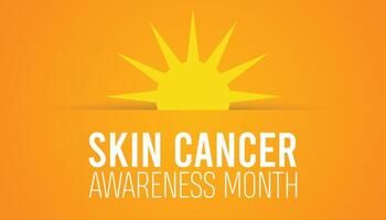 Skin Cancer Prevention and Awareness Month observed every year in May. Template for background, banner, card, poster with text inscription. vector