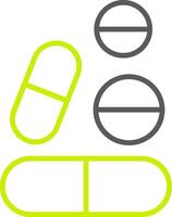 Pills Line Two Color Icon vector