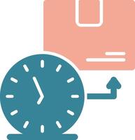 On Time Deliveries Glyph Two Color Icon vector