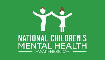 National Children's Mental health awareness day observed every year in May. Template for background, banner, card, poster with text inscription. vector