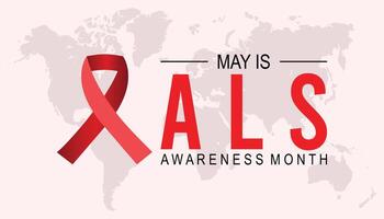 ALS Awareness Month observed every year in May. Template for background, banner, card, poster with text inscription. vector