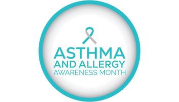 National Asthma and Allergy Awareness Month observed every year in May. Template for background, banner, card, poster with text inscription. vector