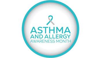 National Asthma and Allergy Awareness Month observed every year in May. Template for background, banner, card, poster with text inscription. vector