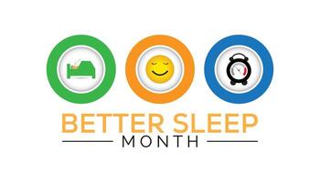 Better Sleep Month observed every year in May. Template for background, banner, card, poster with text inscription. vector