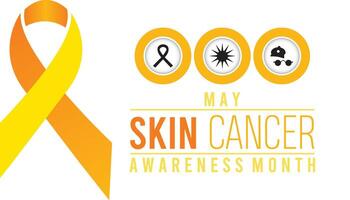 Skin Cancer Prevention and Awareness Month observed every year in May. Template for background, banner, card, poster with text inscription. vector